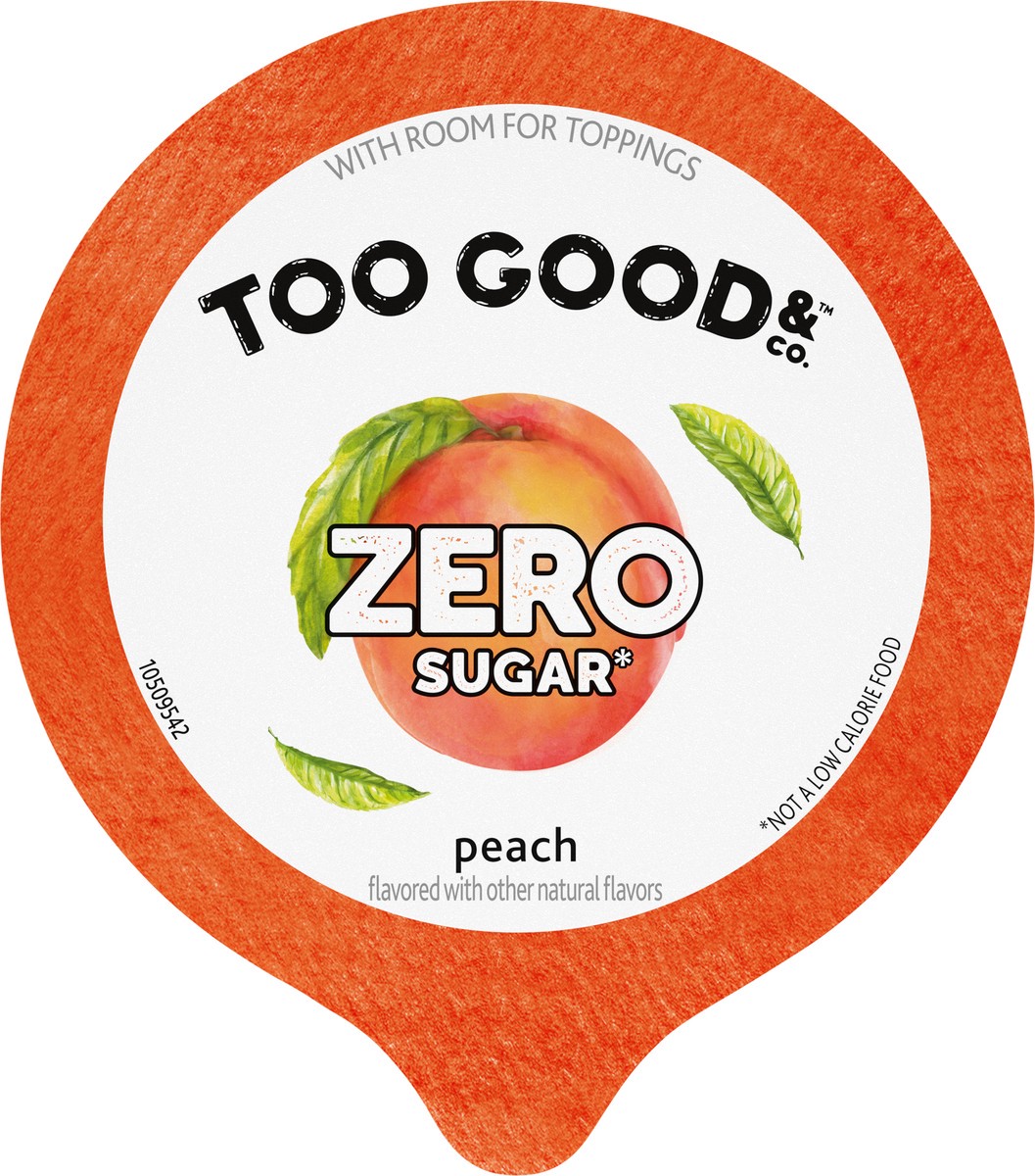 slide 2 of 13, Too Good & Co. Peach Flavored Zero Sugar* Low Fat Greek Yogurt Cultured Product, 5.3 OZ Cup, 5.3 oz