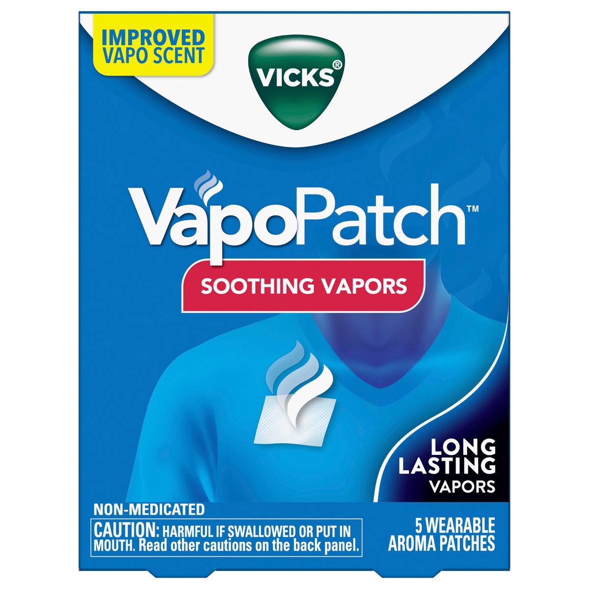 slide 1 of 7, Vicks VapoPatch, Wearable Mess-Free Aroma Patch, Soothing & Comforting Non-Medicated Vicks Vapors, For Adults & Children Ages 6+, 5ct, 5 ct