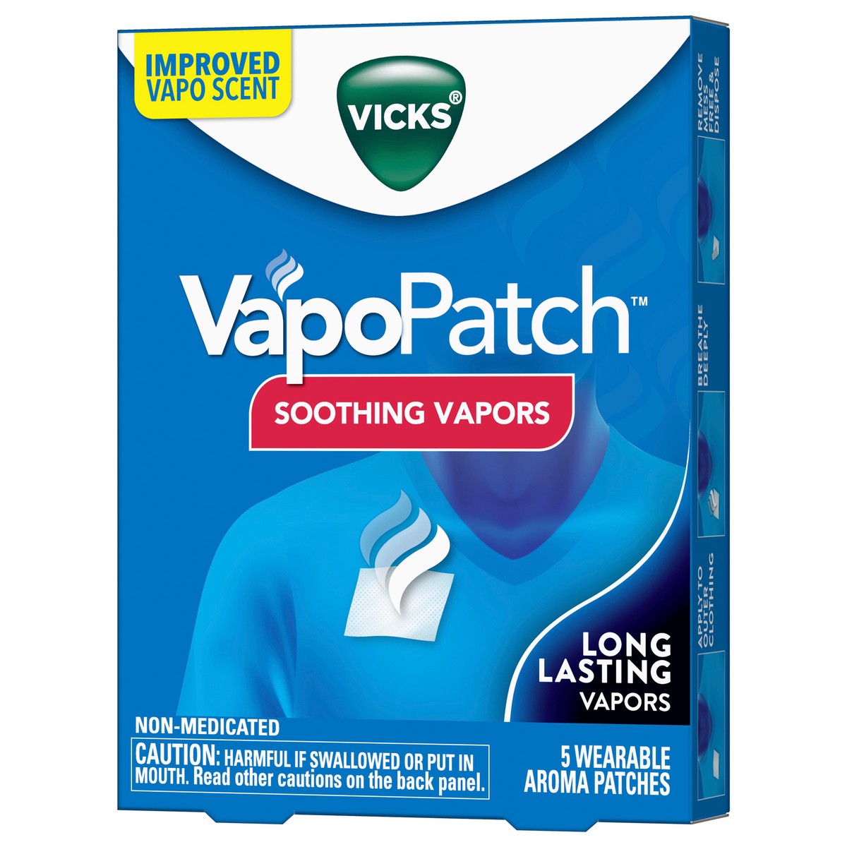 slide 2 of 7, Vicks VapoPatch, Wearable Mess-Free Aroma Patch, Soothing & Comforting Non-Medicated Vicks Vapors, For Adults & Children Ages 6+, 5ct, 5 ct