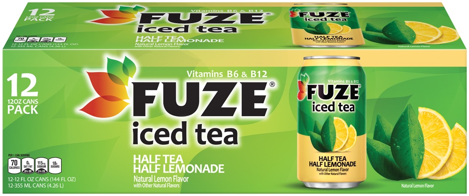 slide 1 of 3, Fuze Iced Tea Half Tea Half Lemonade, 12 ct; 12 oz