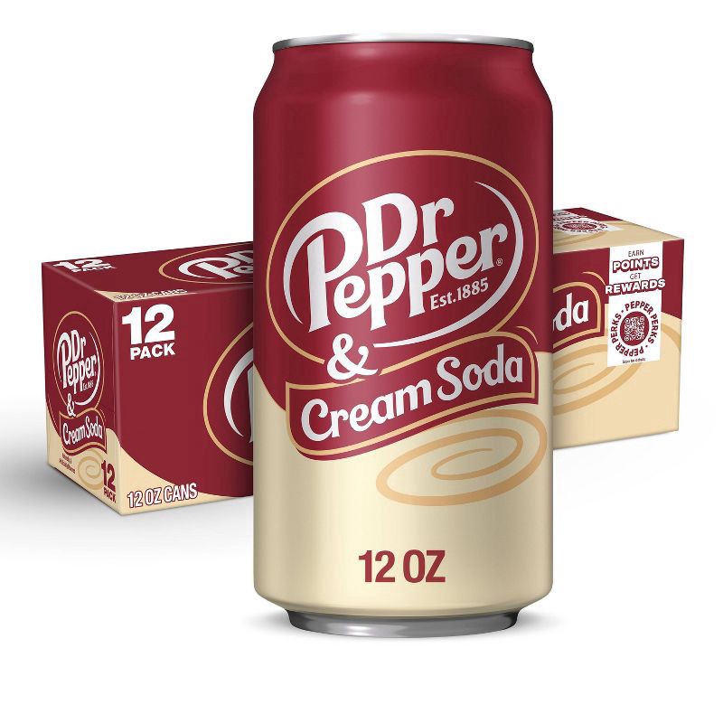 slide 1 of 7, Dr Pepper & Cream Soda, 12 ct; 12 fl oz