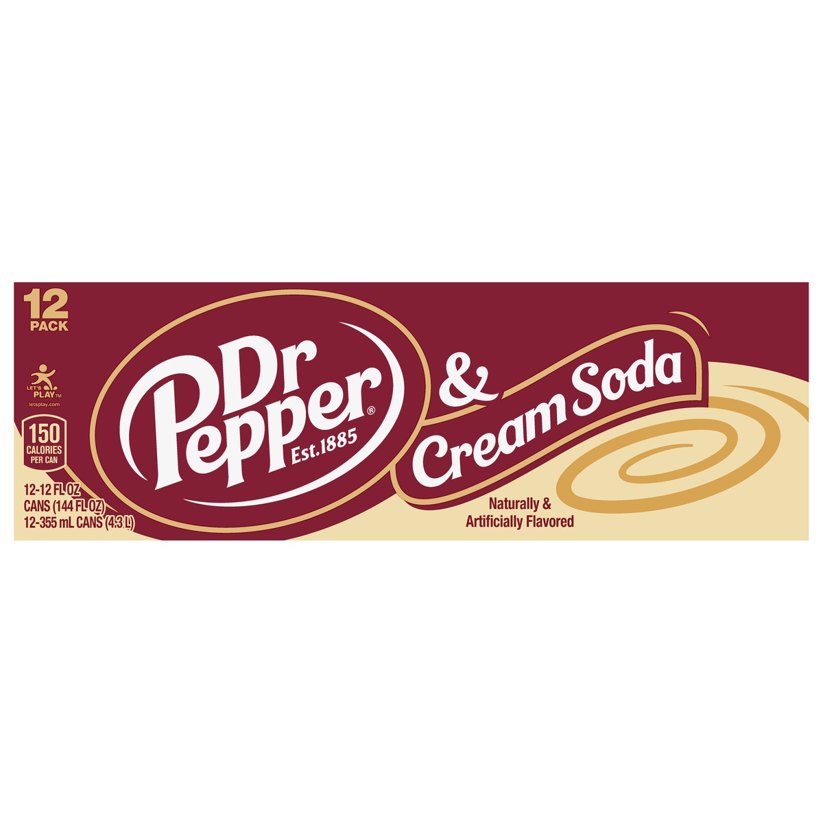 slide 1 of 9, Dr Pepper Cream Soda, 12 ct; 12 fl oz