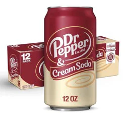 Dr Pepper and Cream Soda, 12 fl oz cans, 12 pack