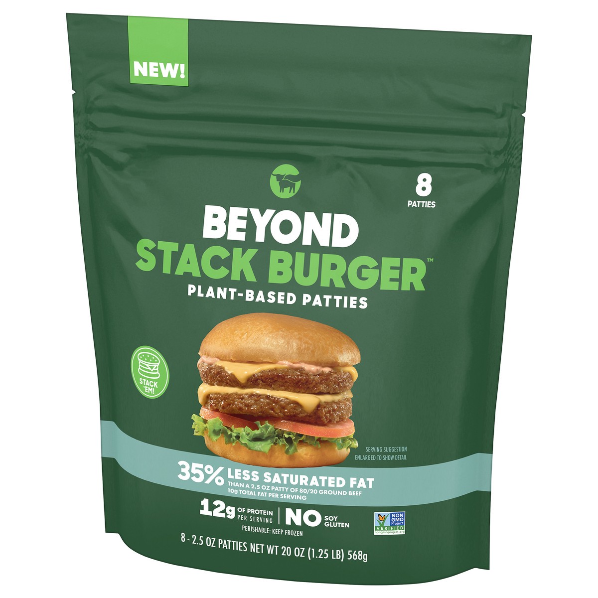slide 9 of 11, Beyond Meat Stack Burger™ Plant-Based Frozen Patties, 8 ct / 2.5 oz, 8 ct