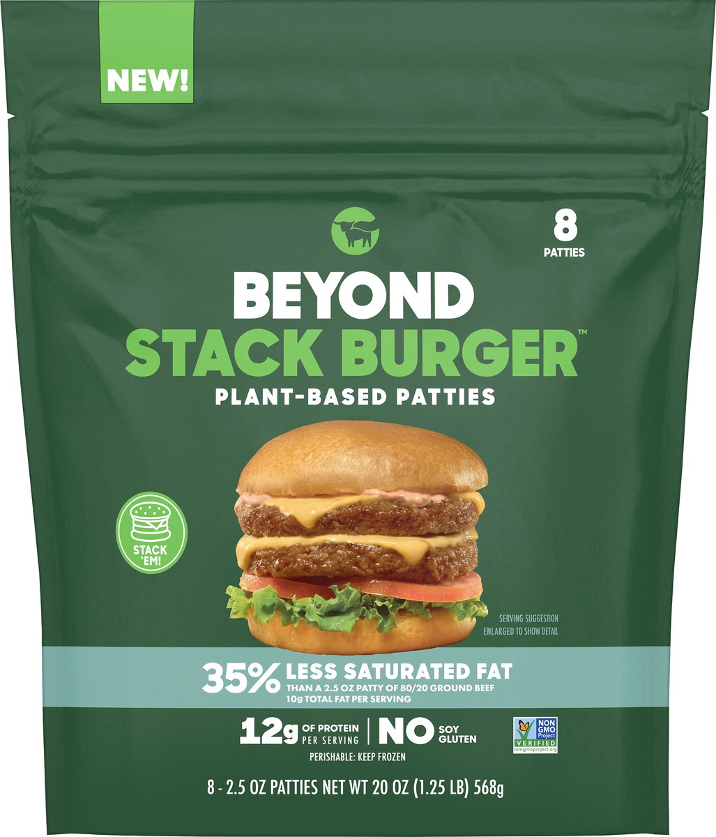 slide 10 of 11, Beyond Meat Stack Burger™ Plant-Based Frozen Patties, 8 ct / 2.5 oz, 8 ct