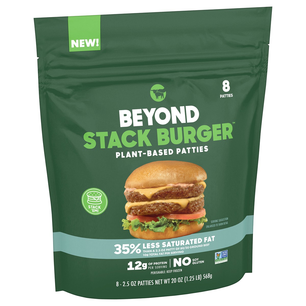 slide 8 of 11, Beyond Meat Stack Burger™ Plant-Based Frozen Patties, 8 ct / 2.5 oz, 8 ct