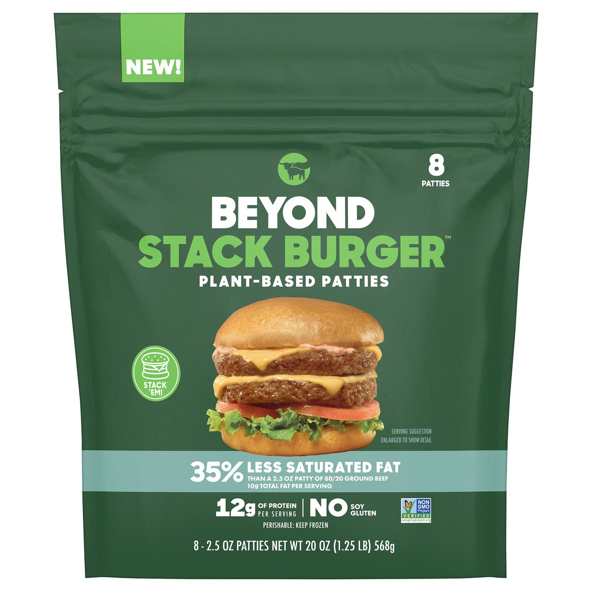 slide 3 of 11, Beyond Meat Stack Burger™ Plant-Based Frozen Patties, 8 ct / 2.5 oz, 8 ct