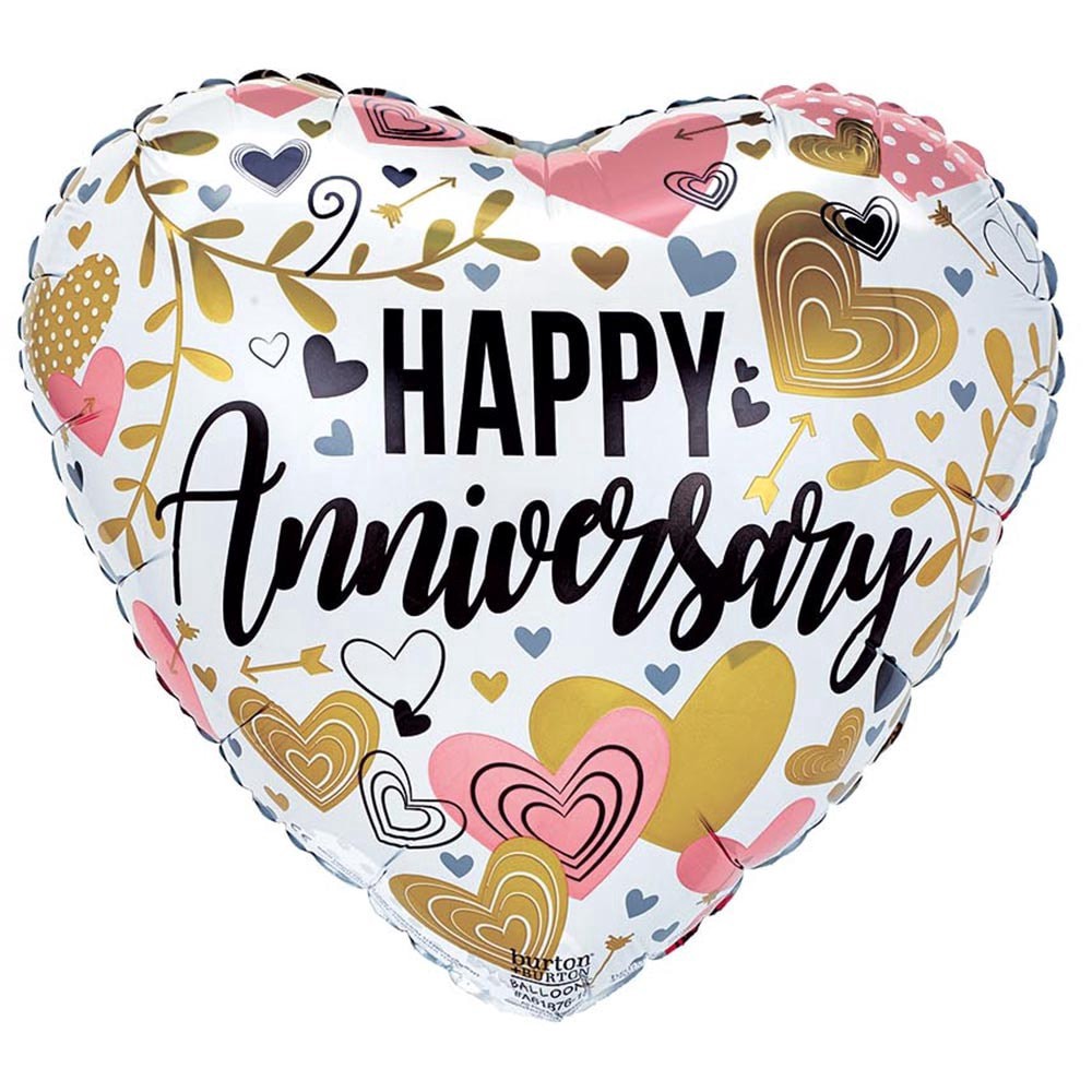 slide 1 of 1, Happy Anniversary Helium Filled Balloon, 1 ct