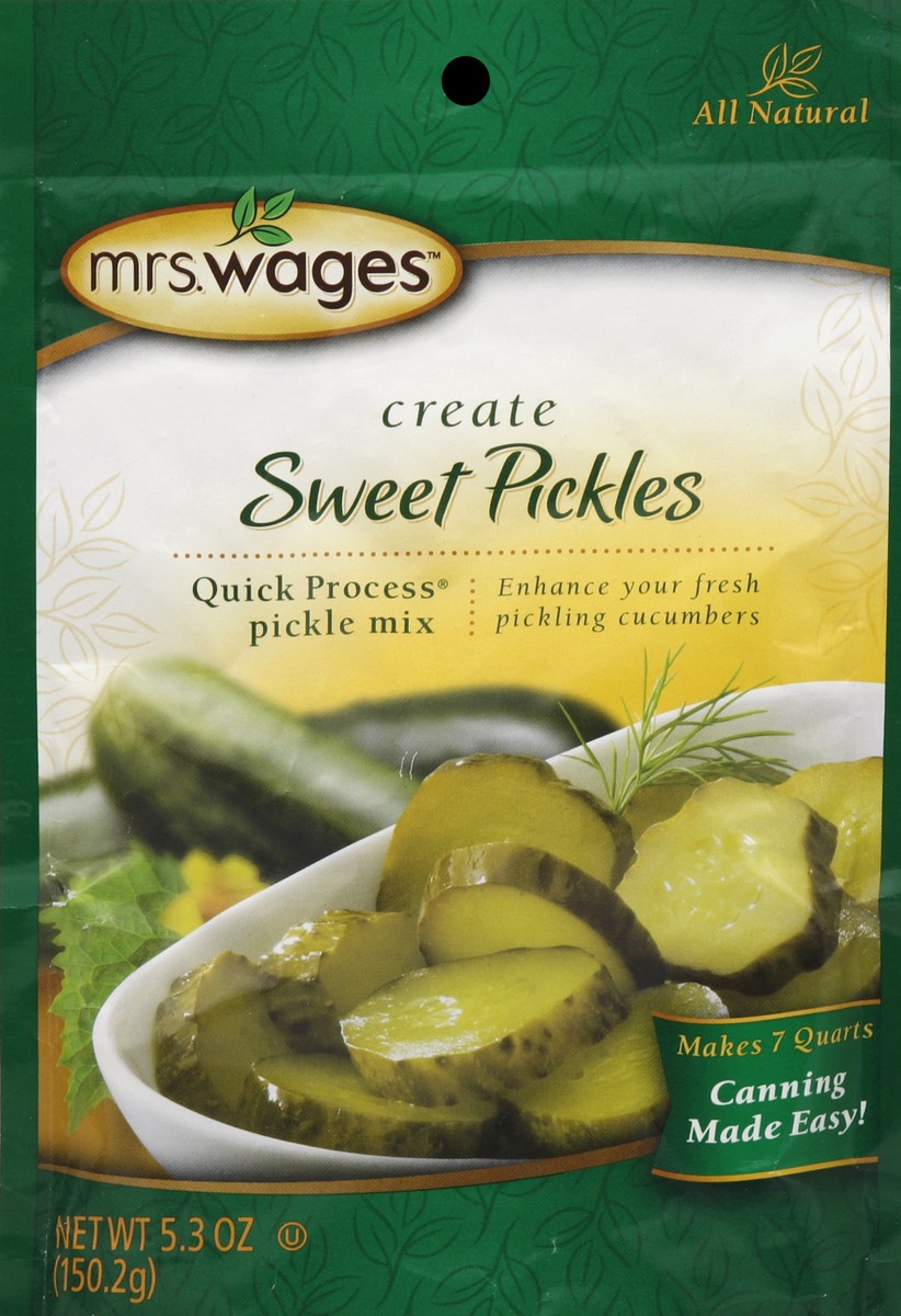 slide 1 of 3, Mrs. Wages Create Sweet Pickles Quick Process Pickle Mix 5.3 Oz. Pouch, 5.3 oz