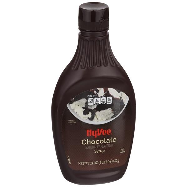 slide 1 of 1, Hy-Vee Chocolate Flavored Syrup - 24 oz, 24 oz