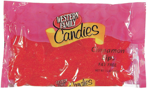 slide 1 of 1, Western Family Candies Cinnamon Lips, 10 oz