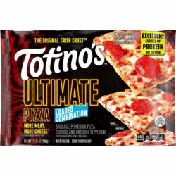 Totino's Ultimate Pizza, Loaded Combination, Sausage and Pepperoni, Frozen Pizza, Frozen Snacks, 12.21 oz