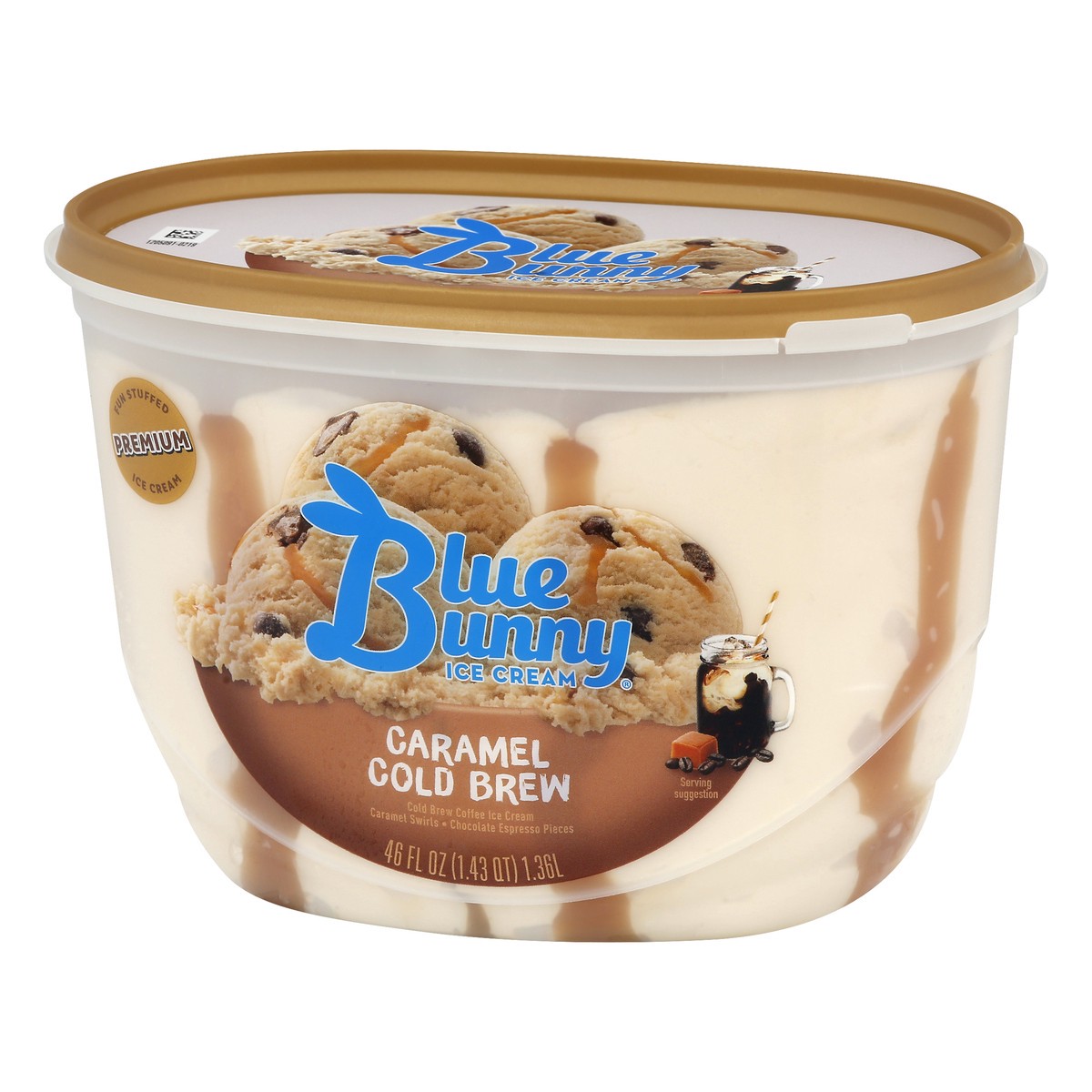 slide 9 of 13, Blue Bunny Caramel Cold Brew ice Cream 46 oz, 46 oz