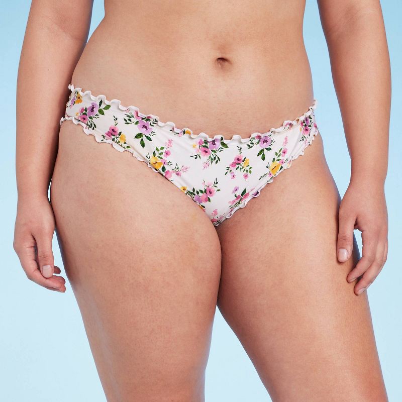 Women's Low-rise Ruffle Cheeky Bikini Bottom - Shade & Shore™ Pink