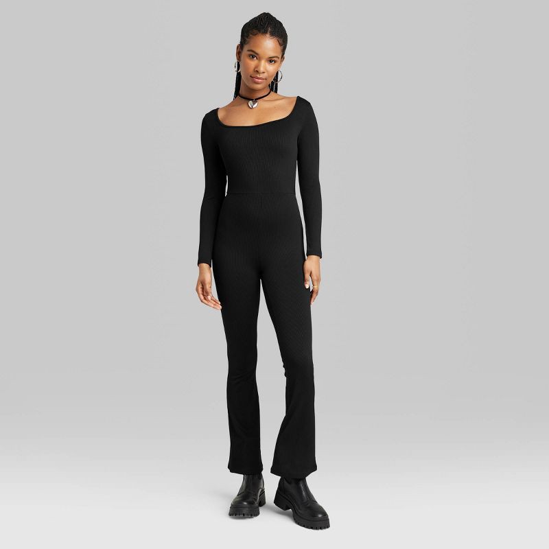 Women's Seamless Fabric Jumpsuit - Wild Fable™ Black Xxs : Target