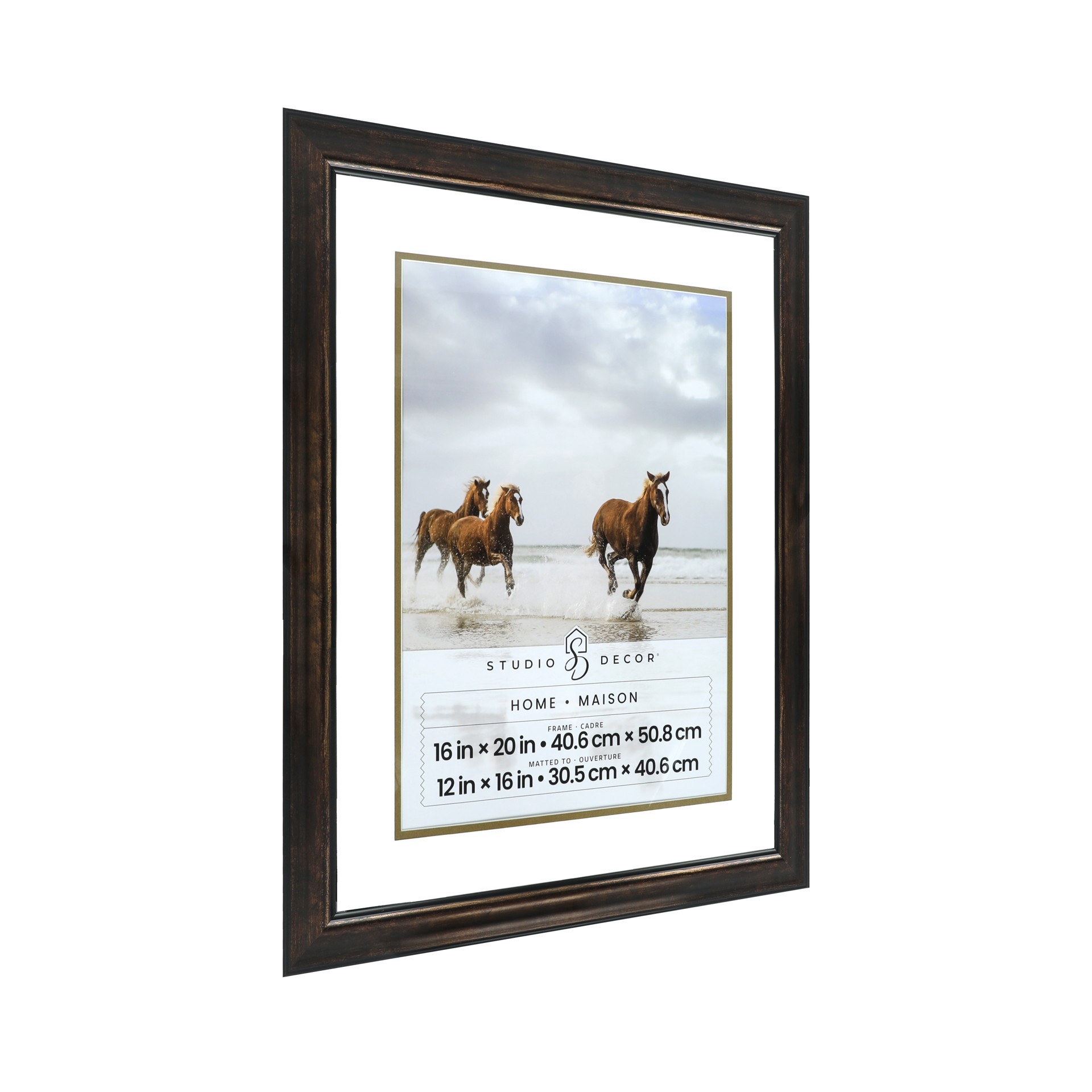 slide 2 of 6, Home Bronze Frame With Double Mat By Studio Decor, 12 in x 16 in mat
