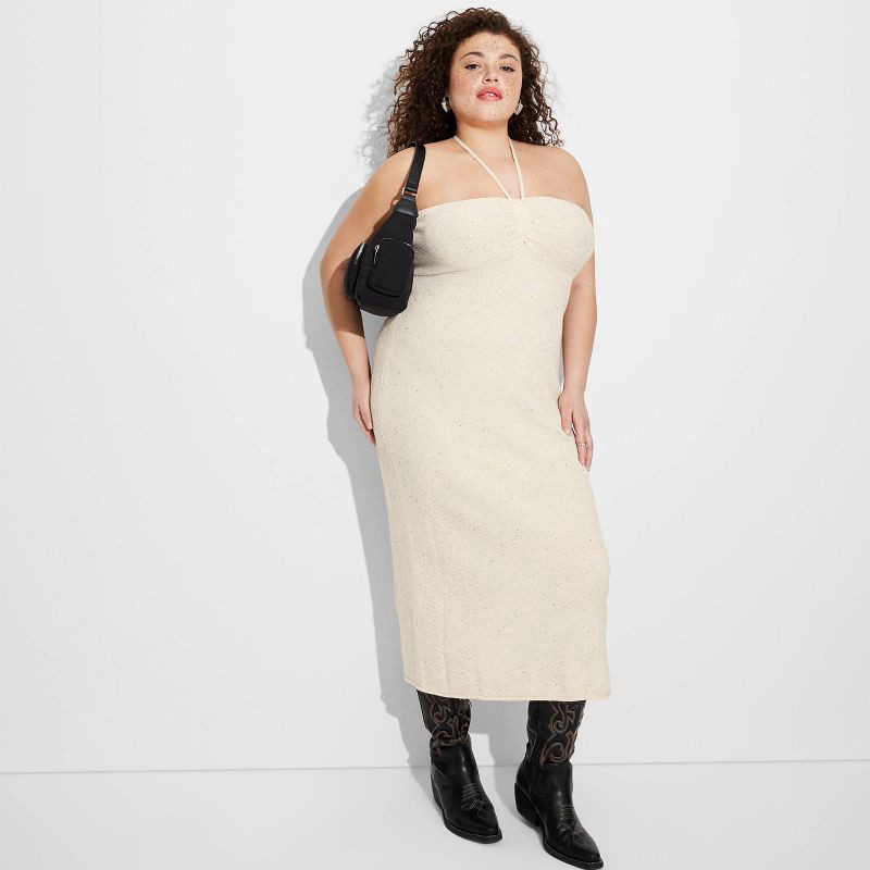 white midi sweater dress Rebecca Taylor Ella in Ivory at Nordstrom, Size Medium 70% Nylon Farm Rio White Midi Sweater