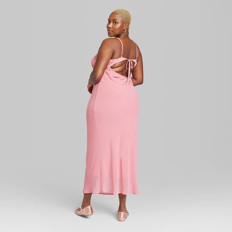 Women's Sleeveless Rosette Cup Maxi Dress - Wild Fable™ Pink XXL 1