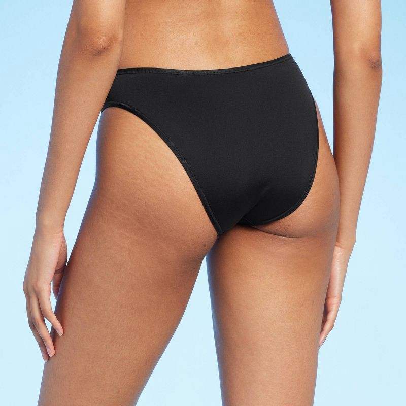 Women's Mesh Insert Cheeky Hipster Bikini Bottom - Shade & Shore™ Black XS