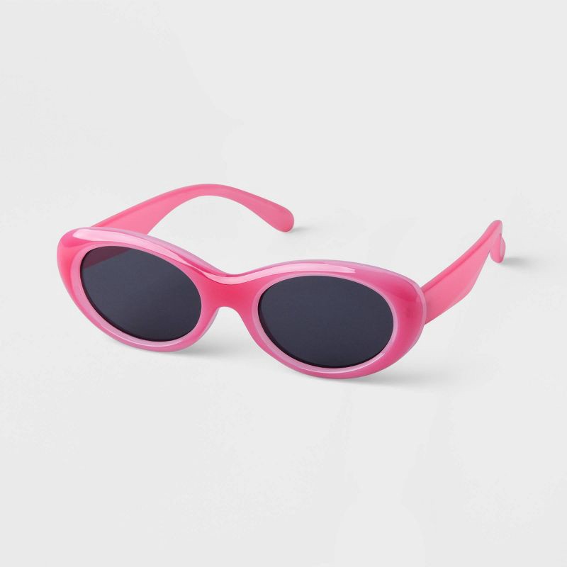 slide 2 of 2, Women's Two-Tone Oval Sunglasses - A New Day™ Pink, 1 ct