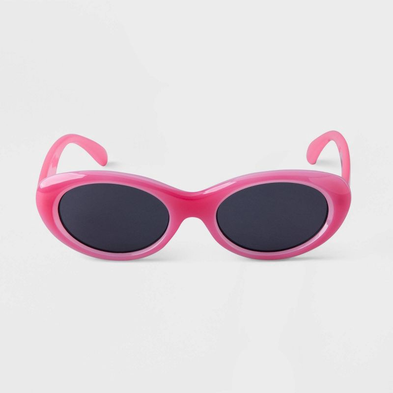 slide 1 of 2, Women's Two-Tone Oval Sunglasses - A New Day™ Pink, 1 ct