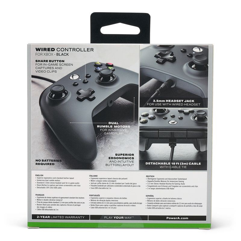 slide 14 of 14, PowerA Wired Controller for Xbox Series X|S - Black: USB-C Connection, Xbox Compatibility, 1 ct