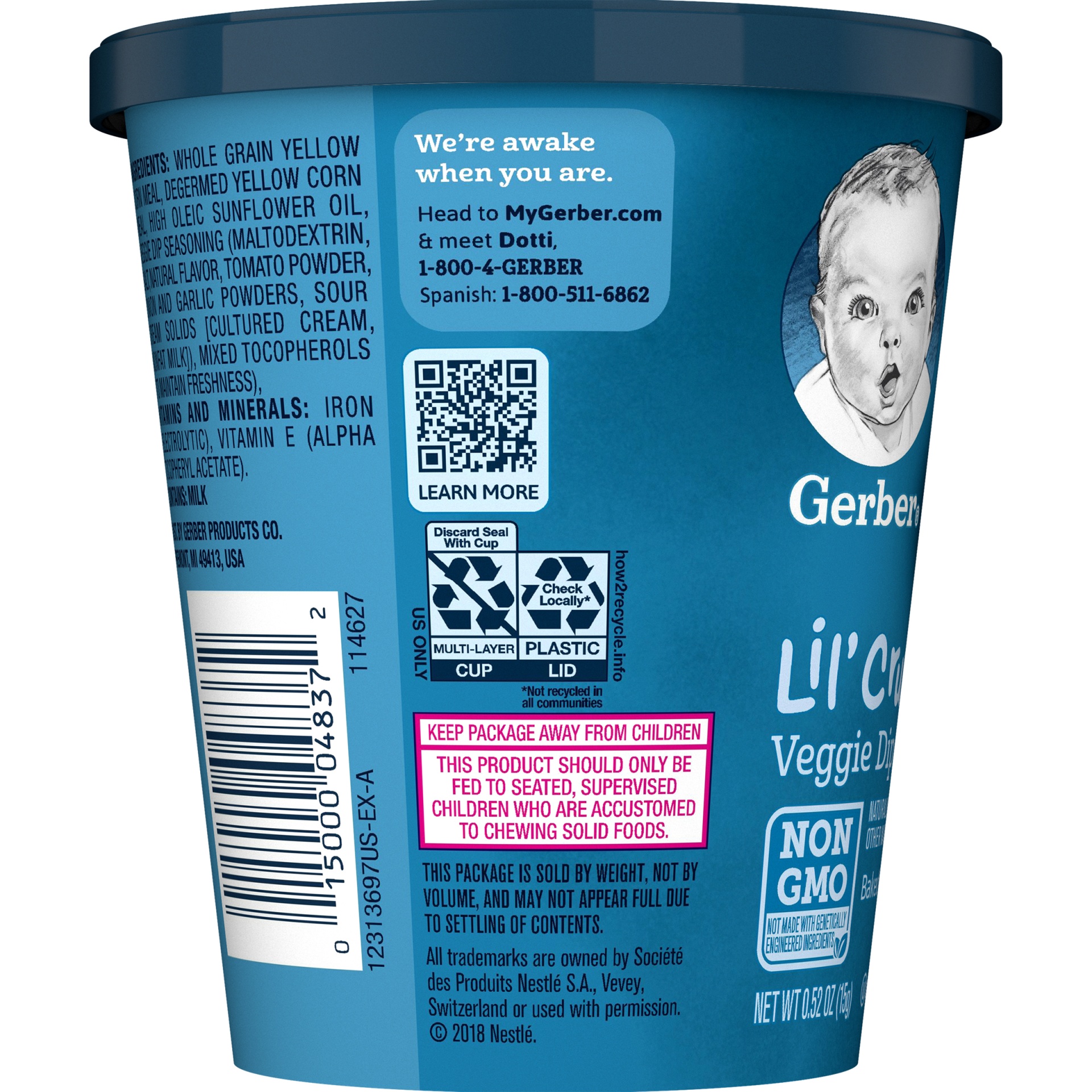 slide 5 of 7, Gerber Lil' Crunchies, Veggie Dip, 0.52 oz