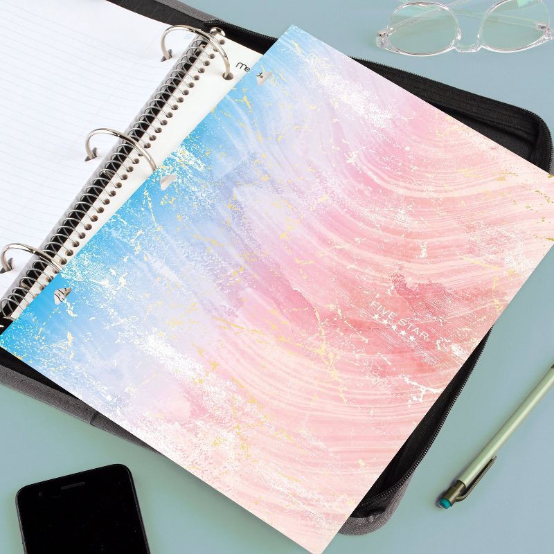 slide 4 of 7, Five Star 4 Pocket Paper Folder Daydream Portfolio: Multicolored, 3 Hole Punched, 150 Sheet Capacity, Stationery & Office, School Supplies, 1 ct