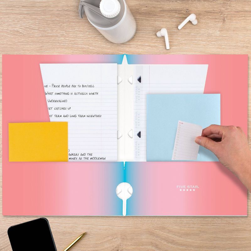 slide 6 of 7, Five Star 4 Pocket Paper Folder Daydream Portfolio: Multicolored, 3 Hole Punched, 150 Sheet Capacity, Stationery & Office, School Supplies, 1 ct