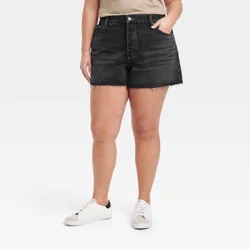Women's Mid-Rise 90's Baggy Jean Shorts - Universal Thread™ Black Wash 17