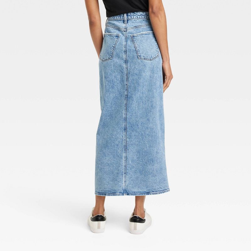 slide 2 of 3, Women's Denim Maxi Skirt - Universal Thread™ Medium Wash 12, 1 ct