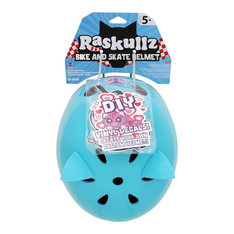 slide 2 of 13, Raskullz Cling Cat Child Helmet - Light Blue, 1 ct