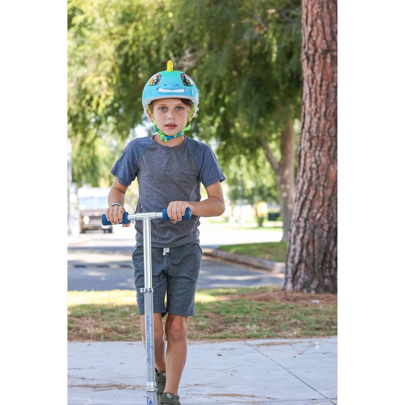 slide 9 of 10, Raskullz Stego Hawk Child Helmet - Blue/Yellow, 1 ct
