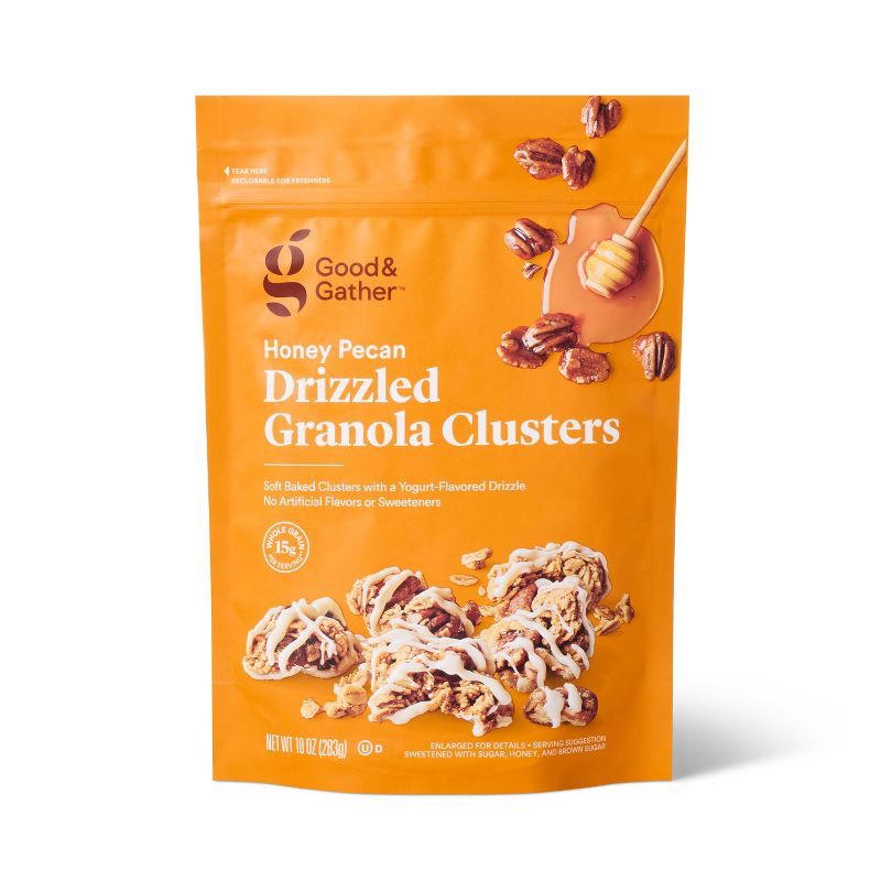 slide 1 of 3, Honey Pecan Drizzled Granola Clusters - 10oz - Good & Gather™, 10 oz