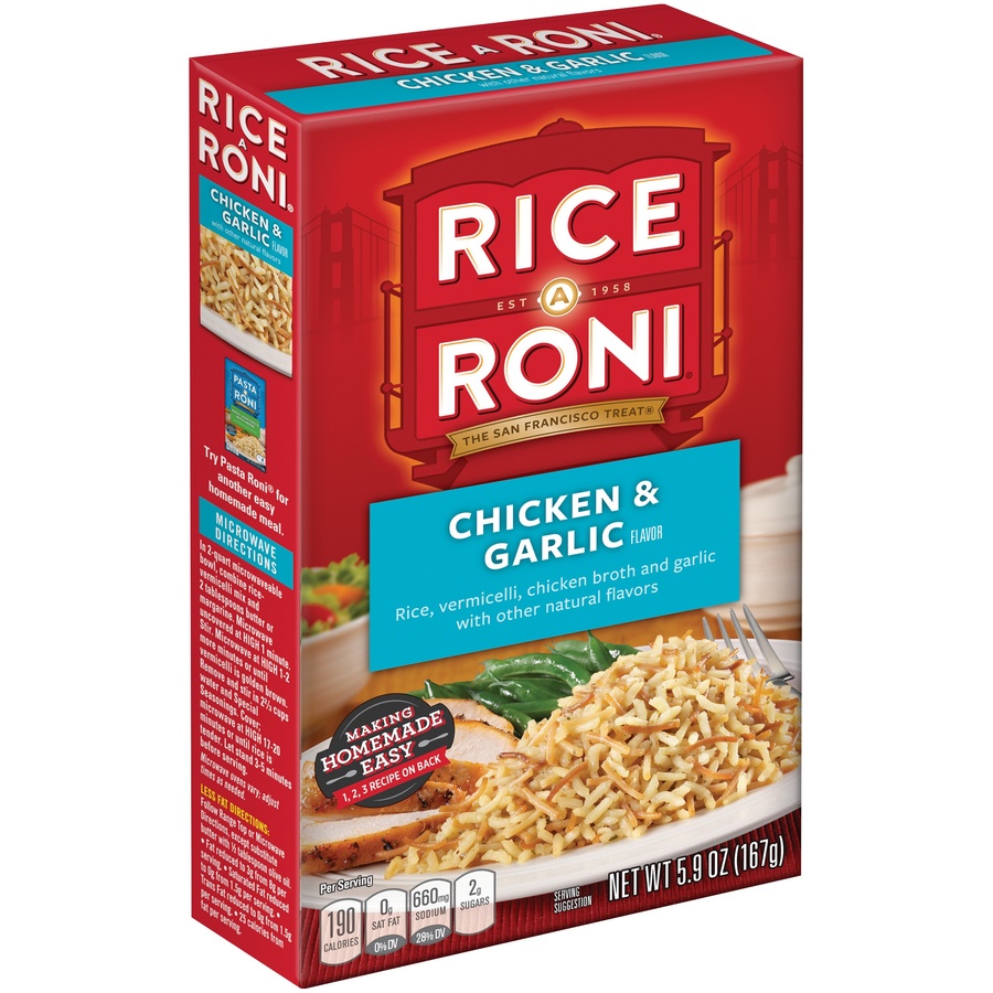 slide 2 of 4, Rice-A-Roni Chicken & Garlic Food Mix 5.9 oz, 5.9 oz
