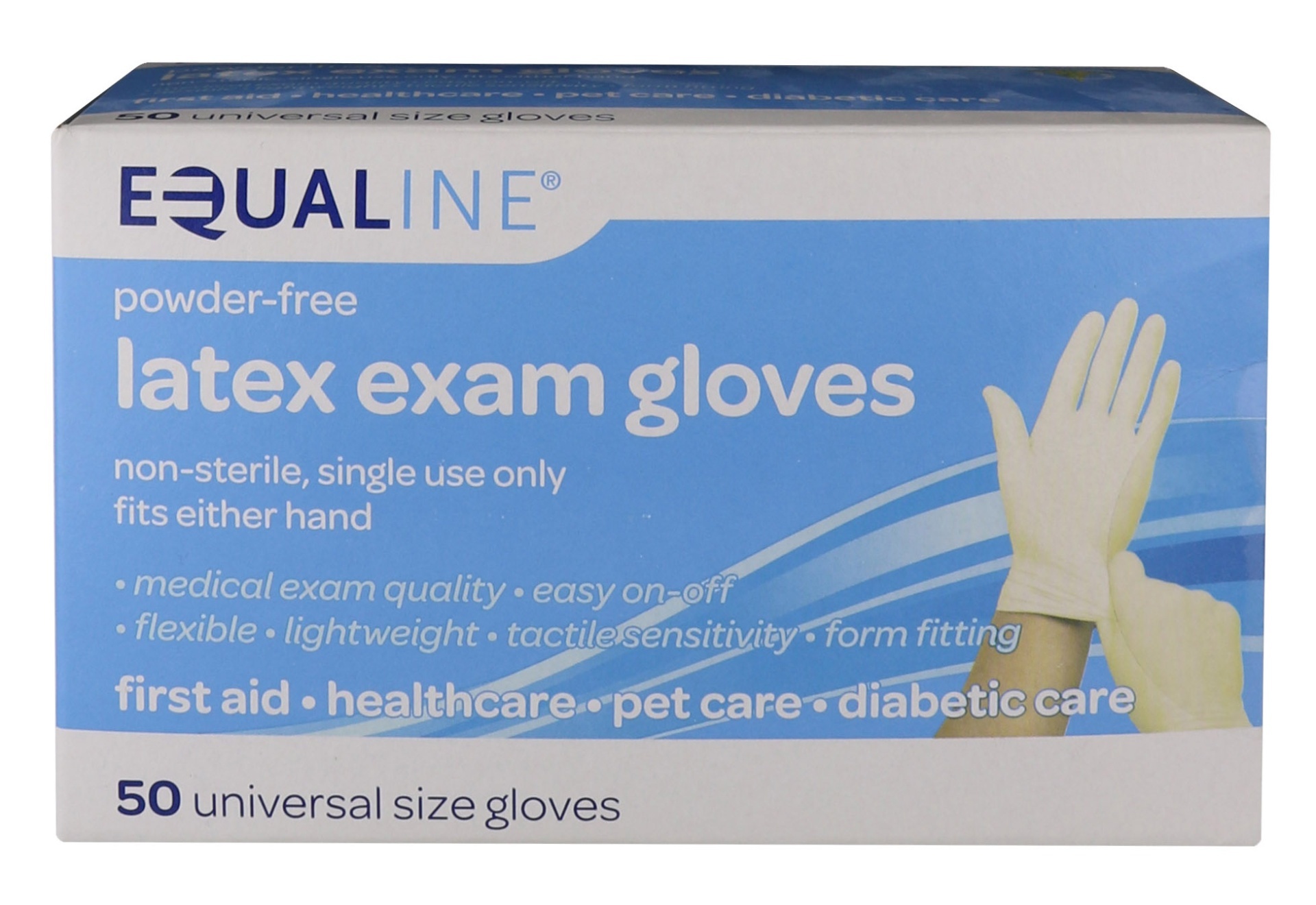 slide 1 of 1, Equaline Latex Glove Powder Free, 50 ct