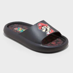 Kids' Nintendo Mario Comfort Slides - Black 2