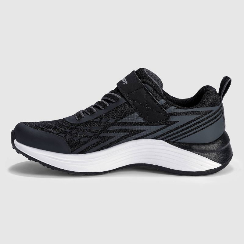slide 2 of 4, S Sport By Skechers Kids' Spencer Sneakers - Black 5: Machine Washable, Hook and Loop Closure, Cushioned Insole, 1 ct