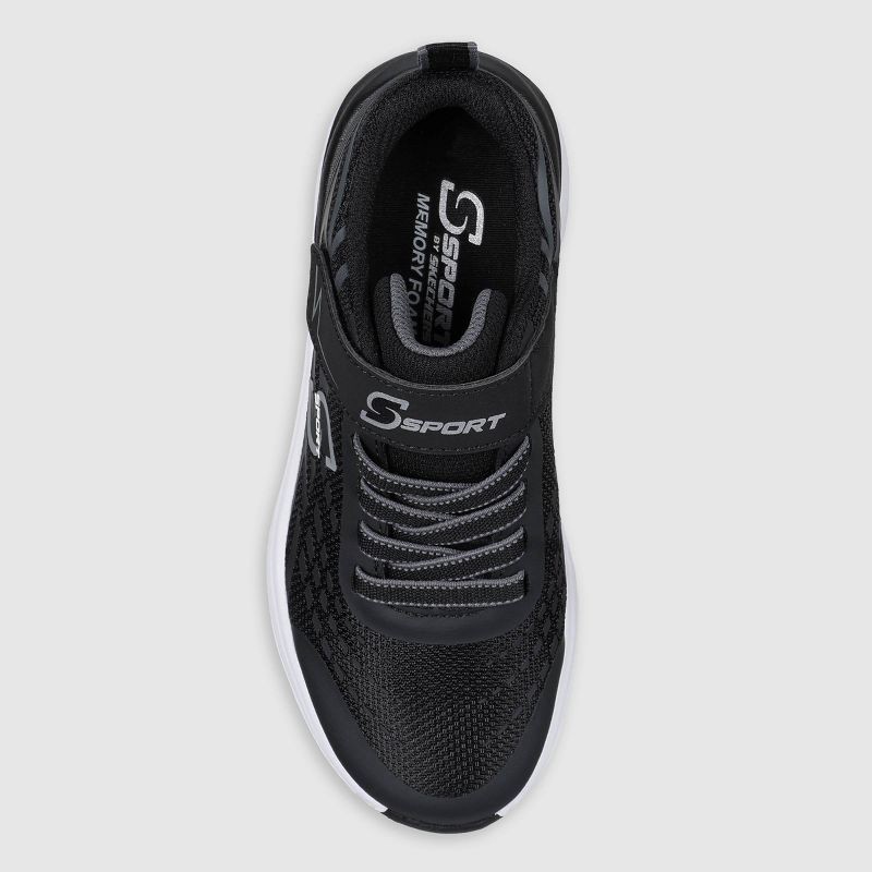 slide 3 of 4, S Sport By Skechers Kids' Spencer Sneakers - Black 6: Cushioned Insole, Hook & Loop Closure, Zig Zag Pattern, 1 ct