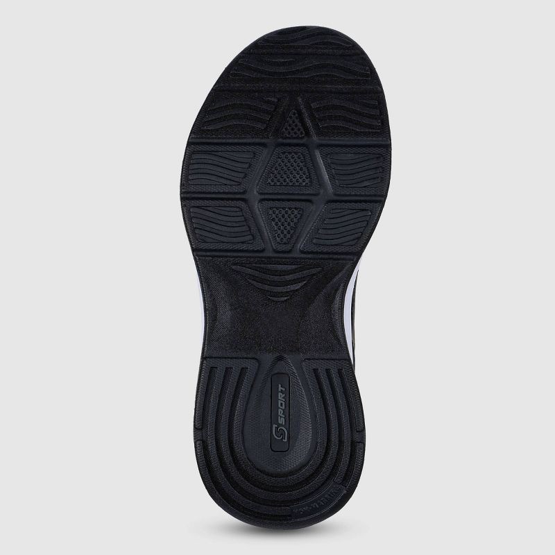 slide 4 of 4, S Sport By Skechers Kids' Spencer Sneakers - Black 6: Cushioned Insole, Hook & Loop Closure, Zig Zag Pattern, 1 ct
