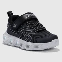 S Sport By Skechers Toddler Jarrod Sneakers - Black 8T: Cushioned Insole, Hook & Loop Closure, Light Up Detail, Zig Zag Pattern