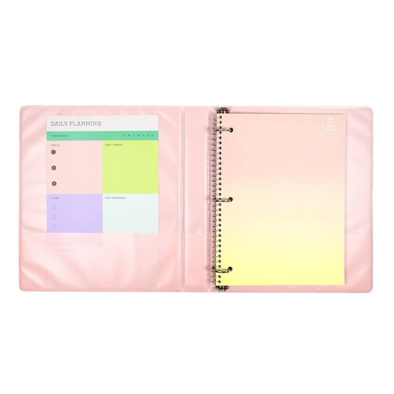 slide 6 of 7, Yoobi Evolve 1" D-Ring Binder 220 Sheet Capacity Peachy Yellow Ombre, 1 ct