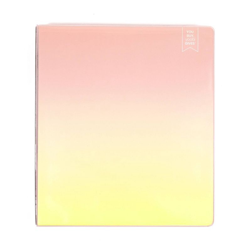 slide 1 of 7, Yoobi Evolve 1" D-Ring Binder 220 Sheet Capacity Peachy Yellow Ombre, 1 ct