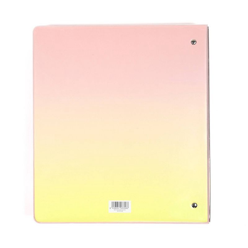slide 7 of 7, Yoobi Evolve 1" D-Ring Binder 220 Sheet Capacity Peachy Yellow Ombre, 1 ct