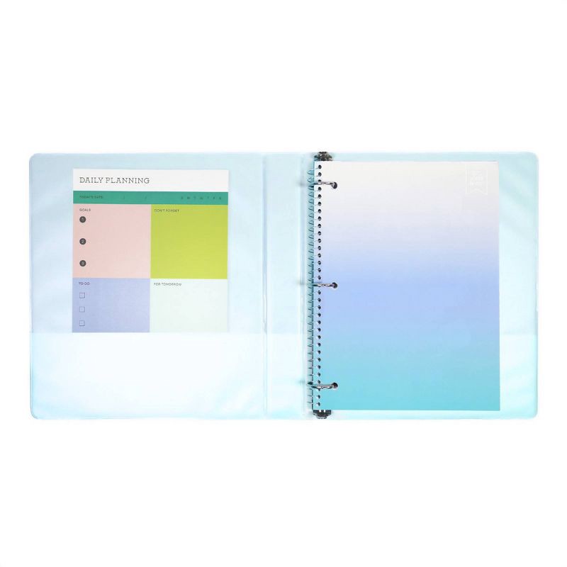 slide 6 of 7, Yoobi Evolve 1" D-Ring Binder 220 Sheet Capacity Powder Blue Ombre, 1 ct