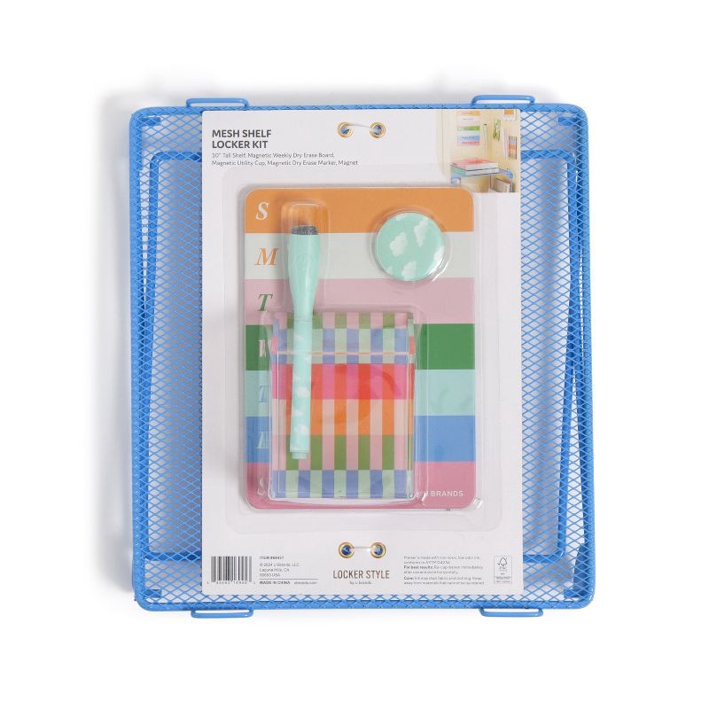 slide 7 of 8, U Brands 5ct Locker Kit w Shelf Hyper Prep Blue, 5 ct