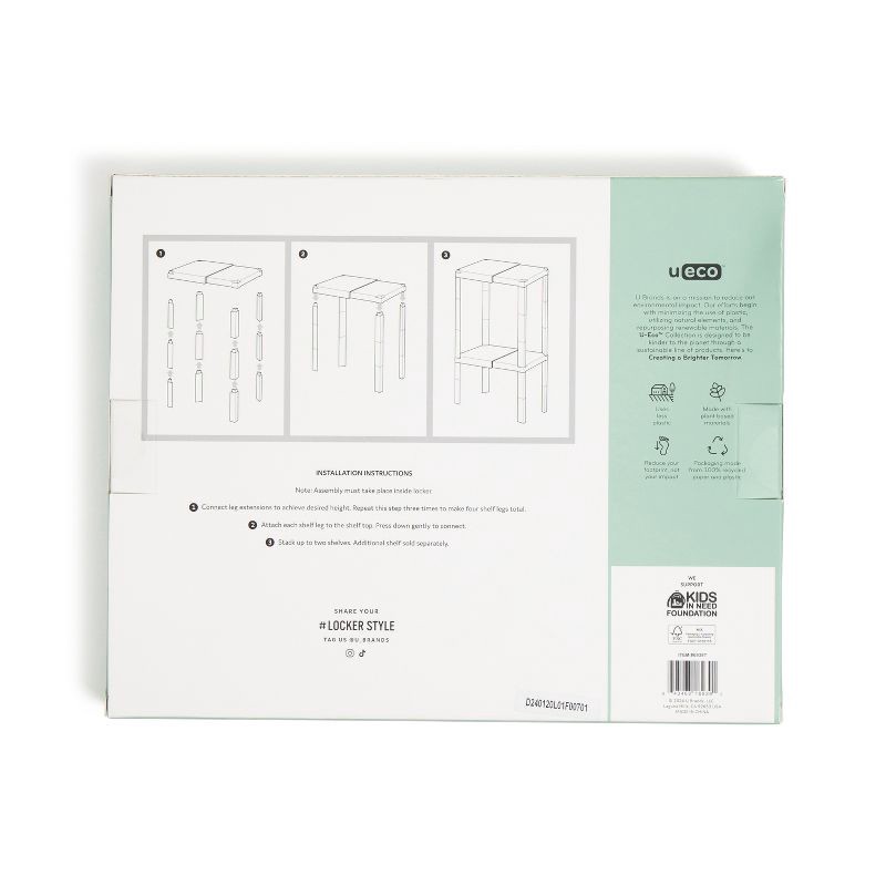 slide 4 of 7, U Brands U-Eco Plastic Locker Adjustable Shelf White, 1 ct