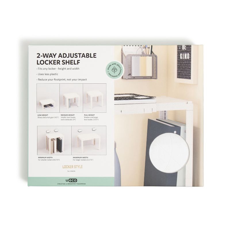 slide 1 of 7, U Brands U-Eco Plastic Locker Adjustable Shelf White, 1 ct