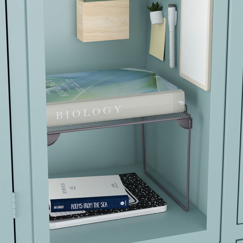 slide 7 of 7, U Brands 8" Mesh Locker Shelf Dusty Black, 1 ct
