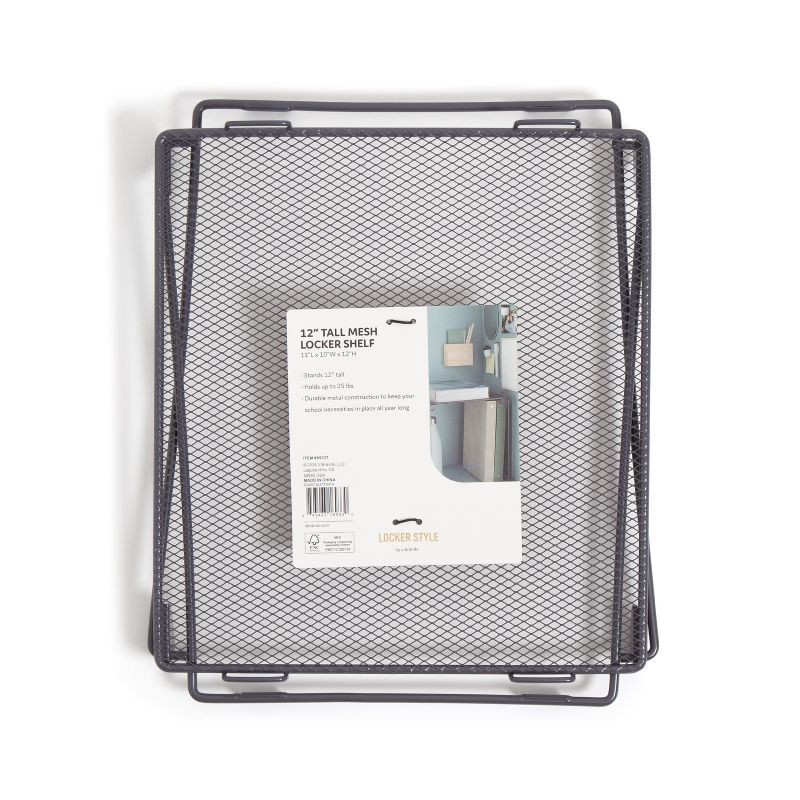 slide 5 of 7, U Brands 12" Mesh Locker Shelf Dusty Black, 1 ct